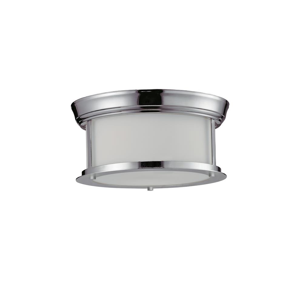 Z-Lite 2003F10-CH 2 Light Ceiling in Chrome with a Matte Opal Shade